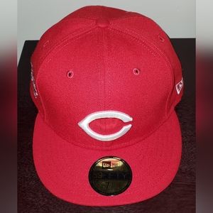 Cincinnati Reds New Era  Red/White Side Patch 59FIFTY Fitted Hat, Size 7 3/8